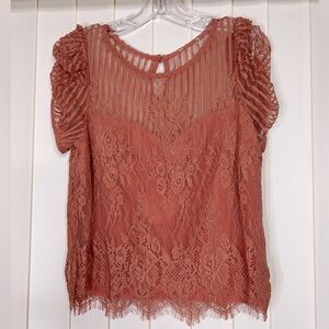 Elegant Lace Top in Rust